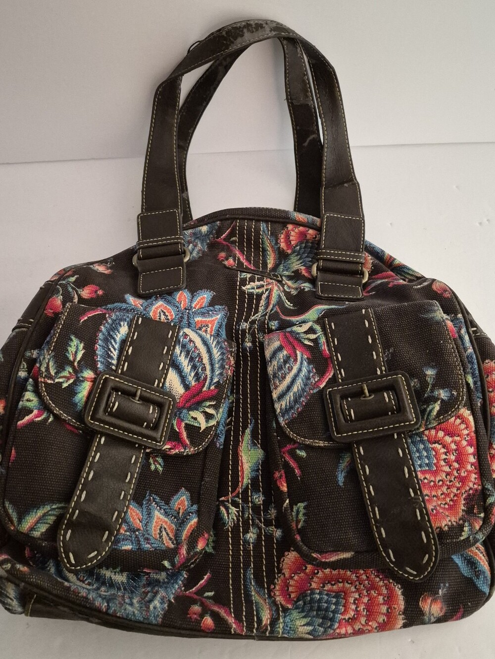 Oilily Purse Shoulder Tote Bag Floral Brown